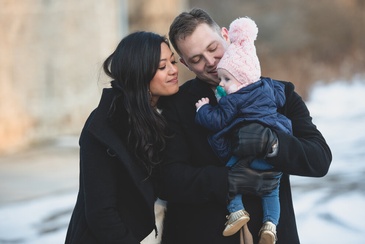 Parents with Their Child - Family Photography Kitchener by Devon Crowell