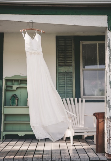 Wedding Dress Hung on Hanger - Wedding Photography Guelph by Devon C Photography