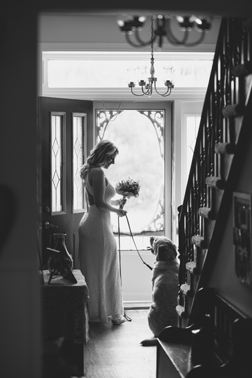 Bride with a Dog - Wedding Photography Goderich by Devon Crowell