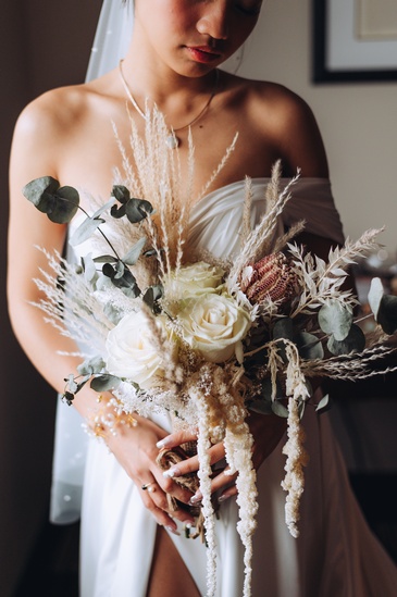 Moody bridal portrait wedding moment in Kitchener, Ontario